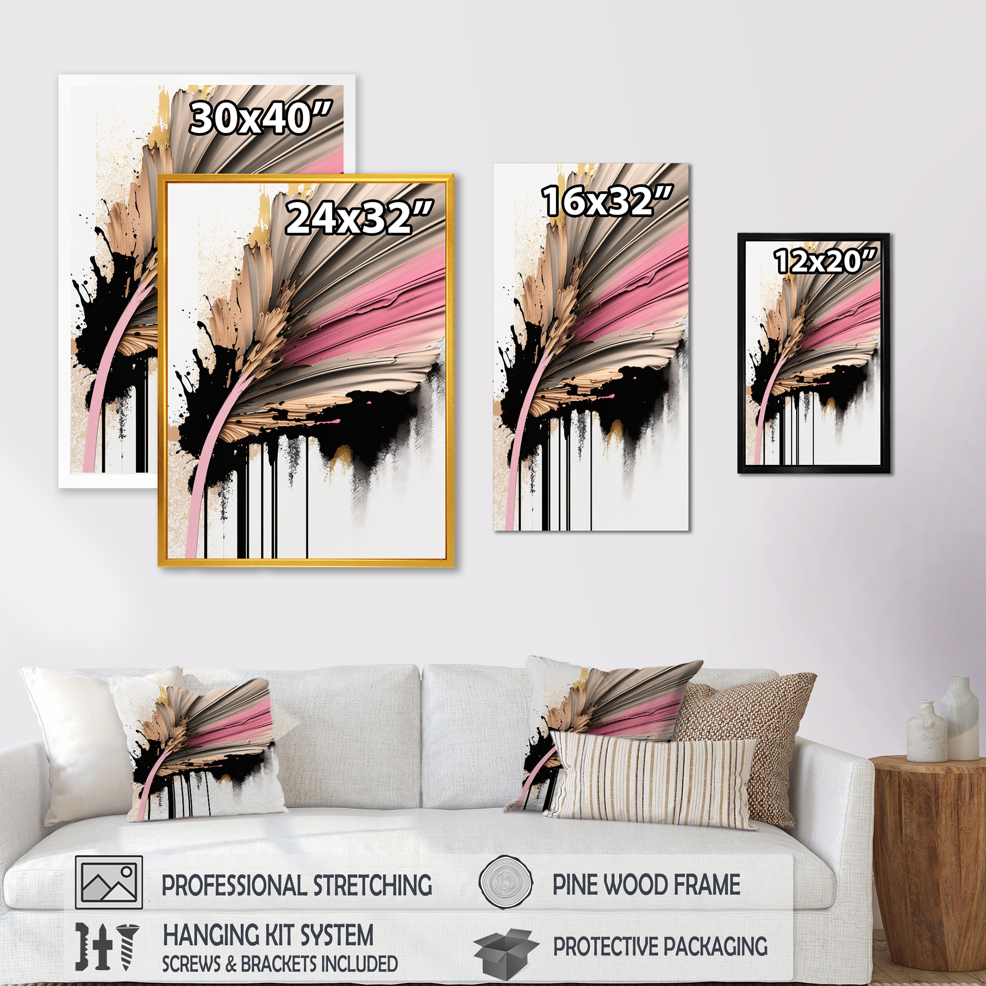 Designart Abstract Geode Painting I Canvas Wall Art