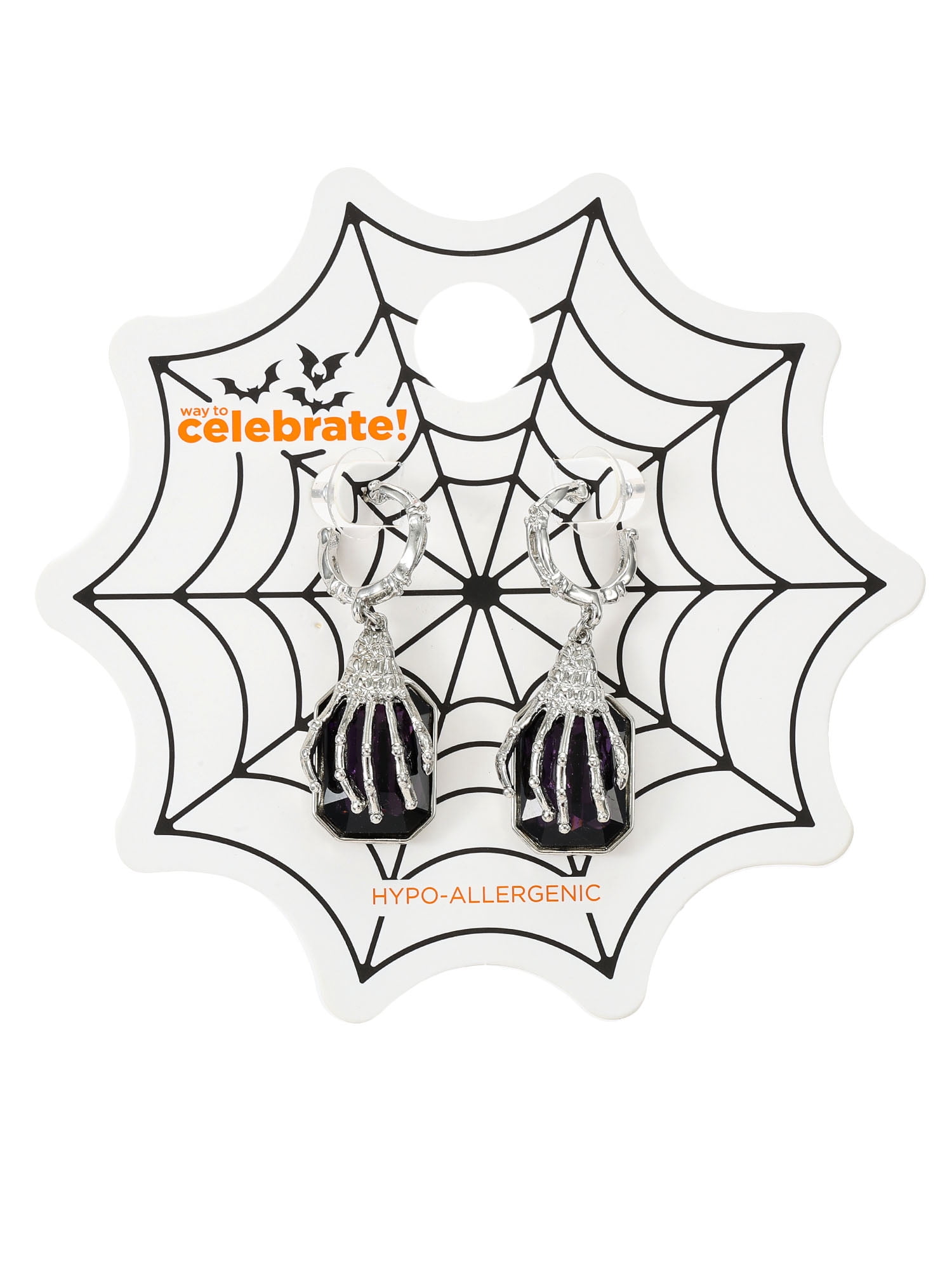 Way to Celebrate Skull Gemstone Halloween Earring, 1 Piece
