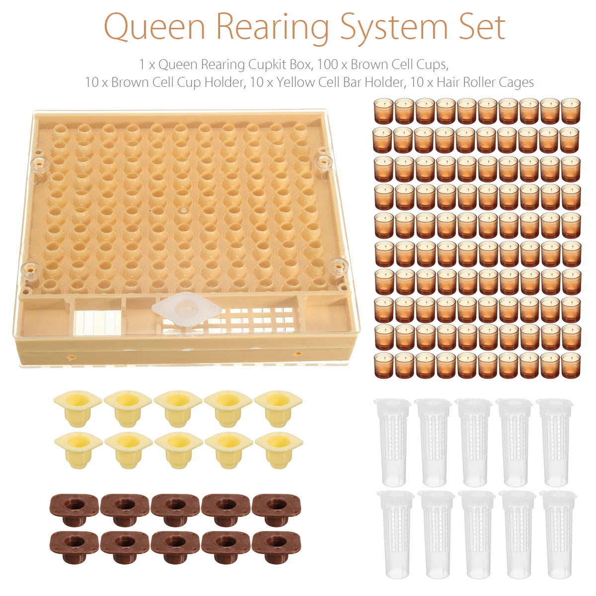 Cell Cups Cupkit Queen Rearing System Beekeeping Bee Roller Cages Holder Set Kit
