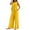 Yellow, variant on WTOBBY Women's Elegant Solid Color Two-Piece Set, Round Neck Sleeveless Vest & High Waist Wide Leg Pants, Chic Casual Office Wear,Red L