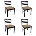 thumbnail image 1 of Dining Chairs 4 pcs Brown Solid Rubber Wood and Velvet, 1 of 1