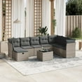 thumbnail image 1 of vidaXL 9 Piece Garden Sofa Set with Cushions Grey Poly Rattan, 1 of 5