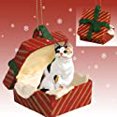 thumbnail image 2 of CAT CALICO sits in New RED GIFT BOX Christmas Ornament RGBC05, 2 of 3