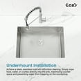 thumbnail image 5 of 27″x19″ Stainless Steel Kitchen Sink, Single Bowl, Undermount Handmade Sink in Brushed Nickel, with US Standard Drain and Hook, SS-BR04D-271908, 5 of 11