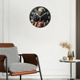 thumbnail image 3 of Non-Ticking Silent Wall Clocks Battery Operated Personalized Decor Clock for Bathroom,Office-Bald Eagle Sitting On American Flag（14inch）, 3 of 4