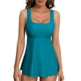 thumbnail image 1 of Charmo Scalloped Square Neck Tankini Tops for Womens Tummy Control Swim Tops Paddded Swimsuit Tops(No Bottoms), 1 of 6