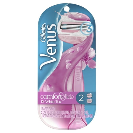 - Gillette Venus ComfortGlide White Tea Women's Razor - 1 Handle + 2 Refills