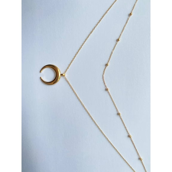 14K Bonded Gold Moon Necklaces P30 by Artisan Jeweler