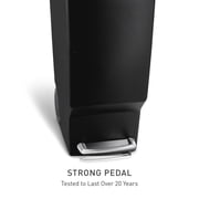 simplehuman Kitchen Trash Can, 10.6 Gallon Plastic Step Garbage Bin with Secure Slide Lock Lid, Black