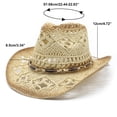 thumbnail image 3 of PMVFHDE Straw Hat Fedora Cap Men Women Outdoor Travel Sun Hat Wide Brim Casual Breathable UPF50+ Summer, 3 of 3
