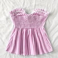 thumbnail image 6 of Lixiuxyad Spaghetti Straps Tank Tops Summer Striped Camisole Sleeveless Slim Fit Cropped Tank Top Casual Fashion Basic Wear,Pink XS, 6 of 6
