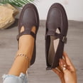 thumbnail image 7 of Bkhluea Women Leather T-Strap Buckle Loafer Flats Comfortable Footwear For Office Casual Outdoor Daily Activities, 7 of 7