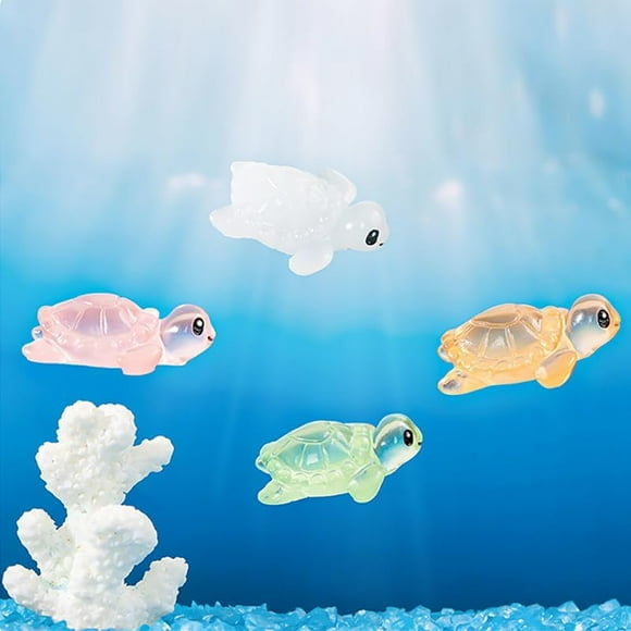 Fairy Garden Accessories 8 pcs Mini Sea Turtle Decor Miniature Resin Miniature Animals Luminous kit for Micro Landscape Garden Decoration Outdoor Status Patio Lawn Yard Kit