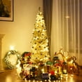 thumbnail image 2 of Costway 6FT Tinsel Tree Slim Pencil Christmas Tree Champagne Gold, 2 of 10
