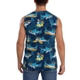 thumbnail image 4 of Zufioo Cartoon Surfer Sharks Men's Tank Top,Men's Sleeveless Muscle Shirts,Basic Sleeveless T Shirts Casual Active Hipster Tank Top,Moisture Wicking Odor Protection-Large, 4 of 7