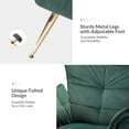 thumbnail image 3 of Accent Chair Set of 2 Tufted Cushion Padded Contemporary Classic Velvet Armchair Home Living Room Green, 3 of 8