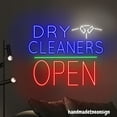 thumbnail image 3 of Handmadetneonsign Dry Cleaner Open Neon Sign, Cloth Hanger Wall Art Decor, Laundry Store Shop Wall Decor 53455, 3 of 5