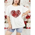 thumbnail image 4 of XCHQRTI Heart T Shirt for Women Plus Size Short Sleeve Shirt Grateful with Love Graphic Tee Oversized Valentine's Day Top, 4 of 7