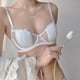 thumbnail image 2 of Ropa interior de encaje ultrafina sexy francesa, pecho grande, pequeño, transpirable, soporte suave, media copa, sujetador sexy con orejas de conejo, 2 of 4