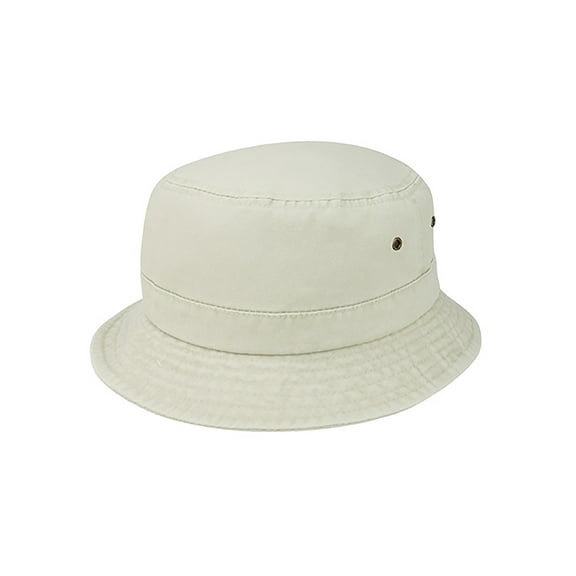 WASHED BUCKET HAT BEIGE, Medium Large