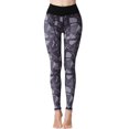 thumbnail image 2 of Tejiojio Fall Sport Yoga Printed Mid Thigh Stretch Cotton Span High Waist Long Active Leggings, 2 of 4