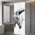 thumbnail image 3 of Horse Print Window Privacy Film, Modern Watercolor Grey White Animals Static Cling UV Sun Blocking Heat Control Window Tint Day and Night, Non-Adhesive One Way Windows Privacy Cover 29.5''x78.7'', 3 of 7