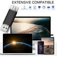 thumbnail image 4 of 128GB USB 3.0 Flash Drive, 64GB Fast USB 3.0 Flash Drive, Dual Port USB Flash Drive, Type C Memory Stick, for Smartphones, Tablets, Computers, Black, 4 of 5