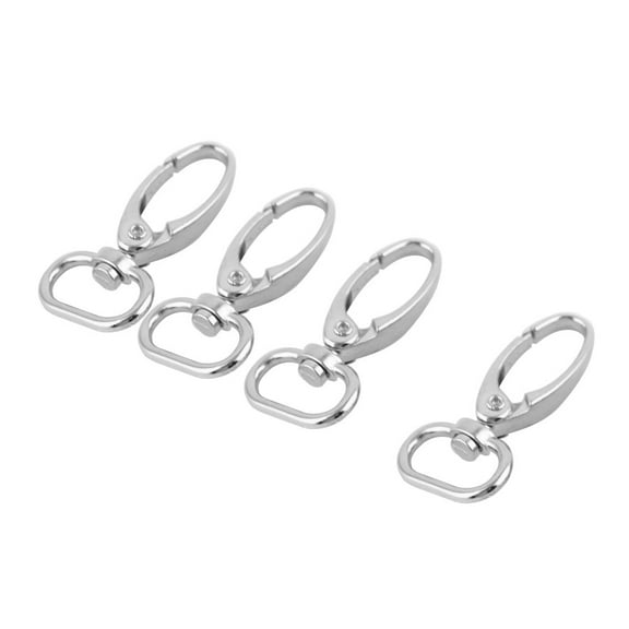 Metal Swivel Lanyard Snap Hook Lobster Claw Clasp Clips Silver Tone 4 Pcs