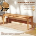 thumbnail image 4 of Gymax 2PCS 55'' Teak Wood Bench 3-Person Backless Seating w/ 880 LBS Weight Capacity, 4 of 9