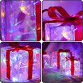 thumbnail image 4 of Tyidzon Set of 3 Christmas Lighted Gift Boxes, Pre-lit LED Present Boxes Decoration with Remote Timer Light Up Xmas Tree Skirt Ornaments for Party Holiday Xmas Home Decor, 4 of 8
