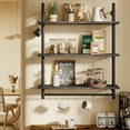 thumbnail image 5 of Bestier 31" Kitchen Wall Shelves 3-Tier Floating Shelves for Bathroom, Bedroom, Living Room, Black Marble, 5 of 7