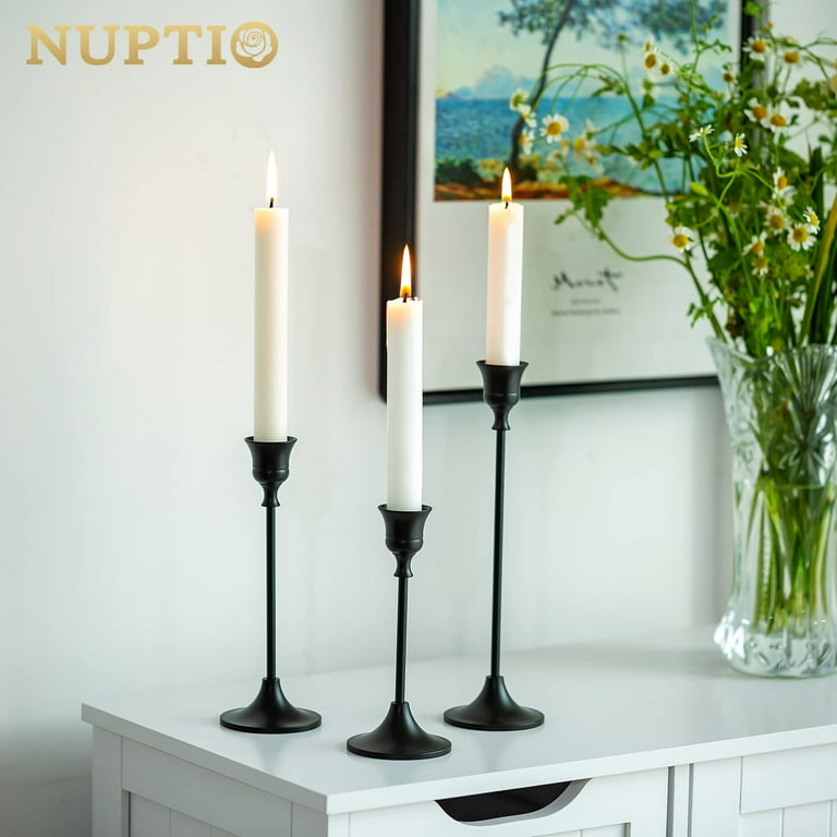Nuptio Set of 30 Black Candlestick Holders - Tapered, Bulk Nuptio Set of 30 Black Candlestick Holders - Tapered, Bulk