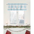 thumbnail image 3 of Christmas Kitchen Window Curtain Set with Tiers and Valance, 3 Pieces Rod Pocket Valances Blue Snowflake Seasonal Winter Holiday Window Treatment Semi Sheer Kitchen Bedroom Decor (52"W x 18"L), 3 of 6