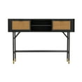 thumbnail image 3 of Theo 47 Inch Acacia Wood Console Sideboard Table, 2 Drawers, Rattan, Black - Saltoro Sherpi, 3 of 5