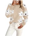 thumbnail image 2 of Royisotas Sweaters for Women Floral Knit Sweaters Pullover Lightweight Crewneck Cozy Womens Tops Long Sleeve, 2 of 6