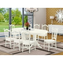 East West Furniture Dining Room Set Linen White, VADO9-LWH-W