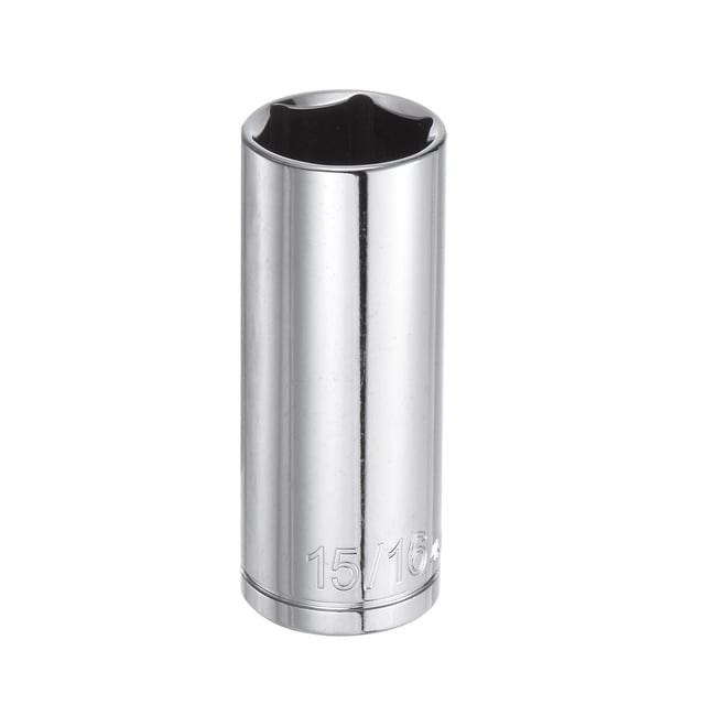 Unique Bargains 15/16' 6 Point Deep Socket 1/2' Drive 3' Length SAE Sizes Chromium Vanadium Steel