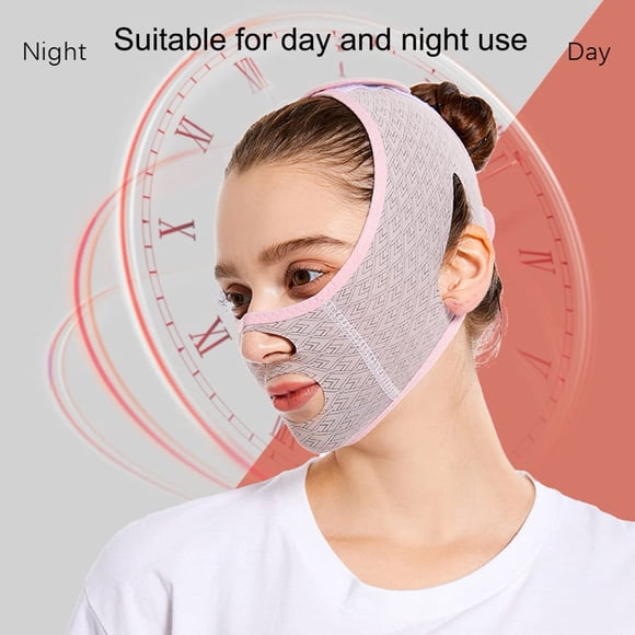 SUTENGDA Facial Slimming Strap Double Chin Reducer Reusable V Line lifting Mask Face Slimming Bandage for Double Chin Nasolabial Folds Pink