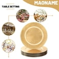 thumbnail image 2 of MAONAME Assiettes de Présentation Dorées, Ensemble de 12, Assiettes de Présentation en Feuille 13 Pouces avec Perles, Assiettes Rondes en Plastique pour Assiettes de Souper, Mise de Table, 2 of 6