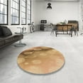 thumbnail image 4 of Ahgly Company Machine Washable Indoor Round Transitional Yellow Orange Area Rugs, 5' Round, 4 of 7