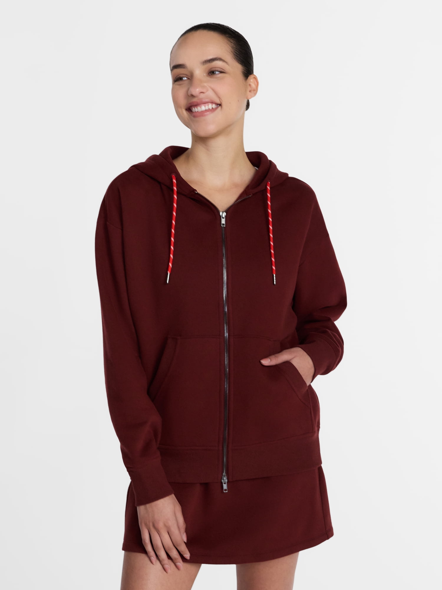 Athletic Works Women's and Women's Plus Full Zip Fleece Hoodie, Sizes XS-4X