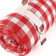 thumbnail image 5 of Manta de picnic extra grande, alfombra impermeable para acampar con portador, estera portátil suave y ligera para exteriores, cuadros rojos y blancos-2*2M, 5 of 5