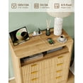 thumbnail image 6 of 4 Drawer Storage Dresser with LED Lights & USB Charging Station Modern Farmhouse Chest of Drawers for Bedroom, Living Room or Hallway, Oak, 6 of 8