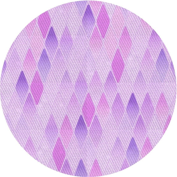 Ahgly Company Machine Washable Indoor Round Transitional Heliotrope Purple Area Rugs, 7' Round