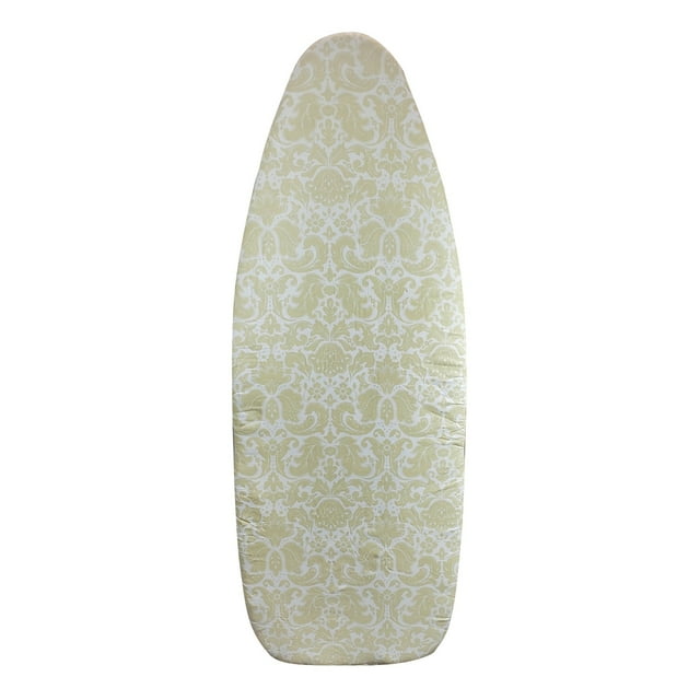 Homz Wide Top Ironing Board Replacement Cover and Pad, Yellow Damask