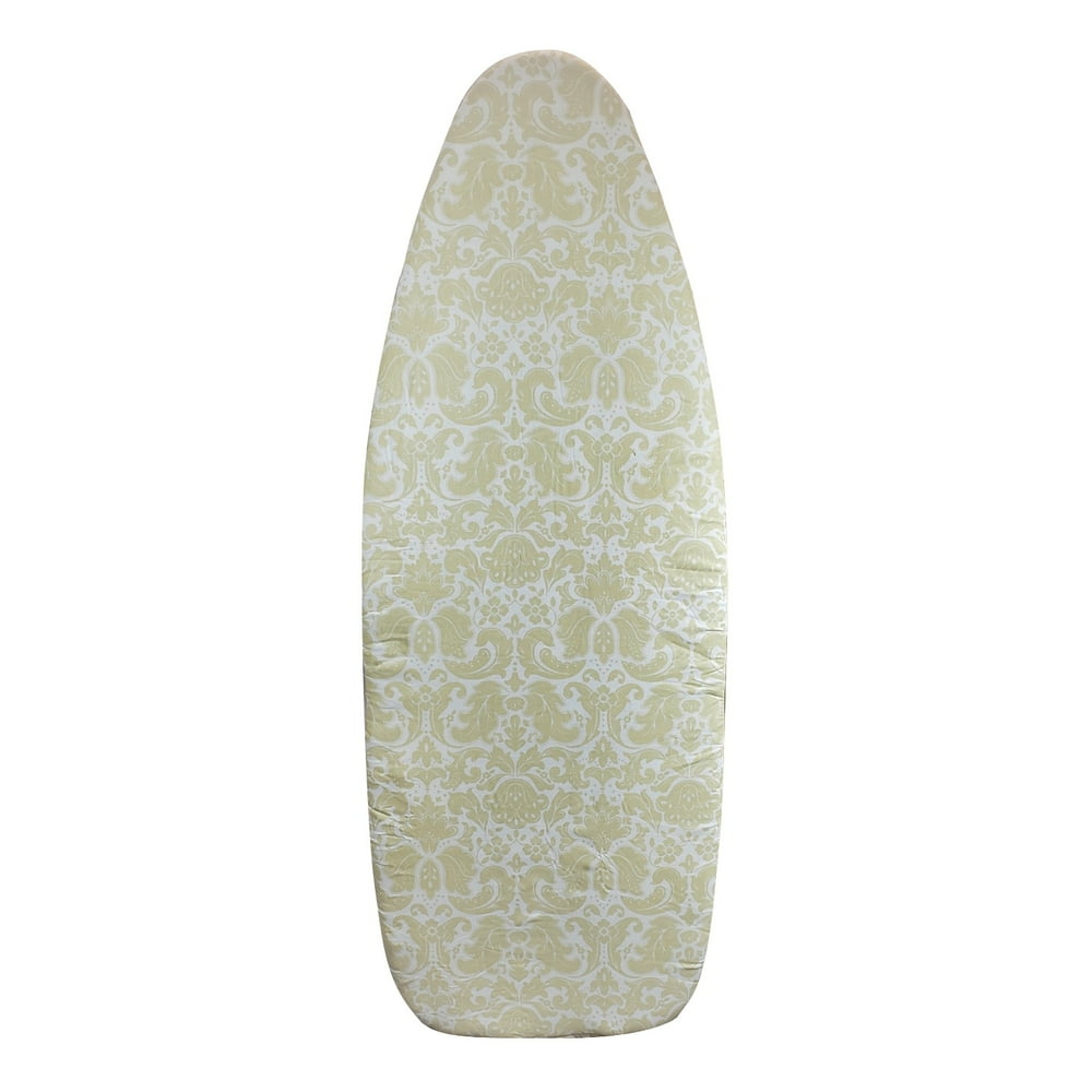 Homz Wide Top Ironing Board Replacement Cover and Pad, Yellow Damask