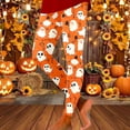 thumbnail image 3 of Kcolen Womens Halloween Leggings Soft Stretch Tummy Control Printed Pants Pumpkin Printed Comfy Trendy Cute Halloween Sports Leggings Yoga Pants,Grey, 3 of 5