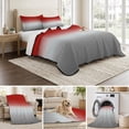 thumbnail image 6 of Twin XL Quilt Set 68''x98'', Red Gray Ombre Lightweight Summer Bedspread Coverlet Set with 2 Pillow Shams, Modern Gradient Abstract Art Breathable All Season Quilt Bedding for Dorm/Guest Room, 6 of 9