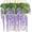 Light Purple, variant on 12 Pack 1 Piece 3.6 Feet Artificial Fake Wisteria Vine Ratta Hanging Garland Silk Flowers String Home Party Wedding Decor (Pink)