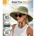 thumbnail image 2 of Sun Hats for Women, Wide Brim Waterproof Bucket Hat, Summer Beach Packable Ponytail Hat,UPF 50+ UV Protection, 2 of 7